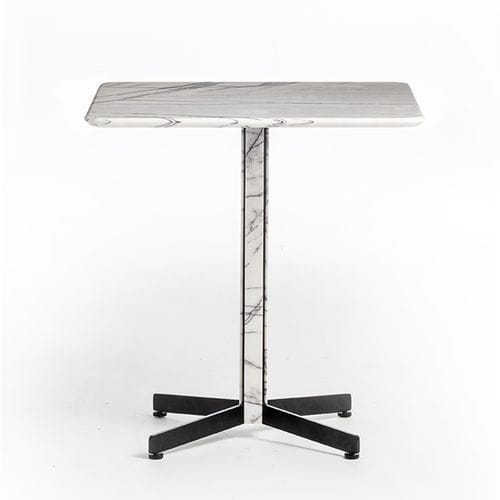 Tavolo da bistrot contemporaneo - Piana M - arrmet - in marmo / con supporto in metallo verniciato / con supporto in marmo