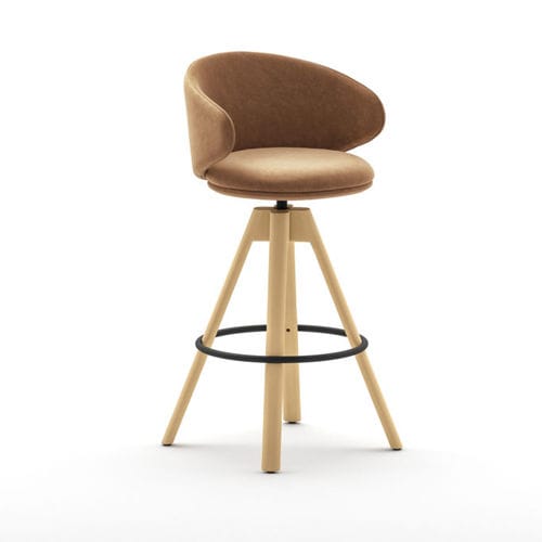 Sedia alta contemporanea - Belle ST-4WL - arrmet - da interno / in tessuto / in pelle