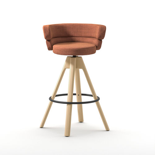 Sedia alta contemporanea - Dam ST-4WL - arrmet - da interno / in tessuto / in pelle