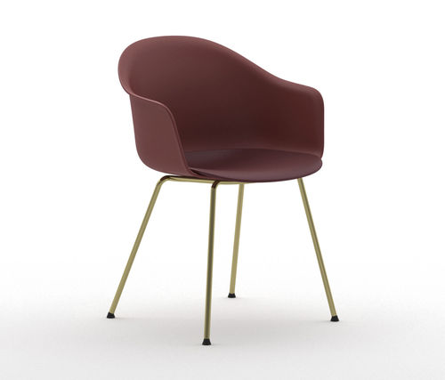 Sedia da ristorante design scandinavo - Máni Armshell 4L  - arrmet - da interno / in polipropilene / con supporto in metallo