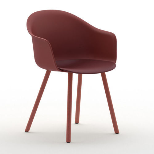 Sedia da ristorante design scandinavo - Máni Armshell 4WL  - arrmet - da interno / in polipropilene / con supporto in frassino