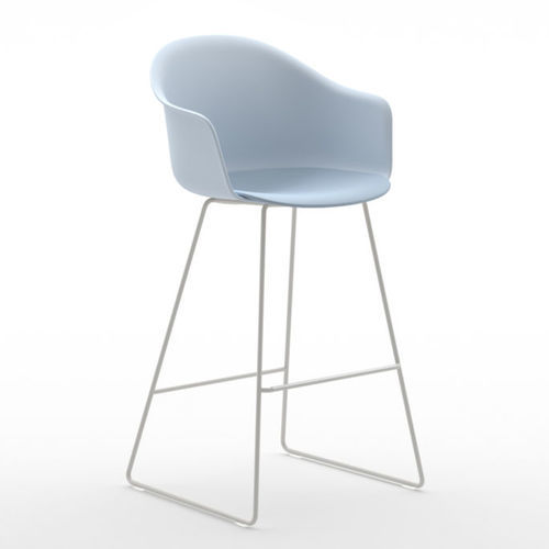 Sedia alta contemporanea - Máni Armshell ST-SL - arrmet - da interno / in polipropilene / con supporto in metallo