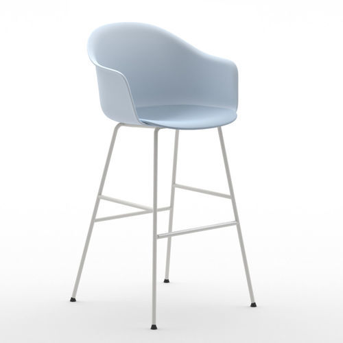 Sedia alta contemporanea - Máni Armshell ST-4L - arrmet - da interno / in polipropilene / con supporto in metallo