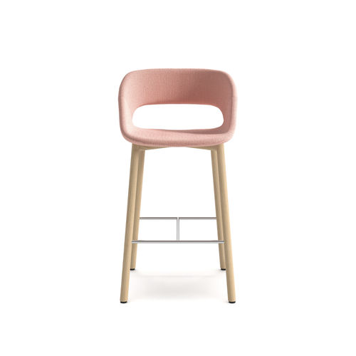 Sedia alta contemporanea - Kabira ST 4WL - arrmet - da interno / in tessuto / con supporto in frassino
