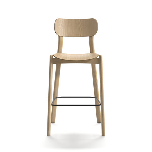 Sedia alta contemporanea - Kiyumi Wood ST - arrmet - da interno / in frassino / in legno compensato