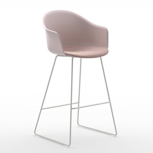 Sedia alta contemporanea - Máni Armshell+f ST-SL, - arrmet - da interno / in tessuto / in pelle