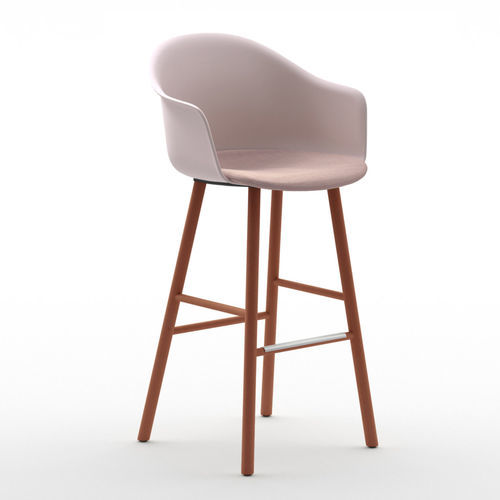 Sedia alta contemporanea - Máni Armshell+f ST-4WL - arrmet - da interno / in tessuto / in pelle