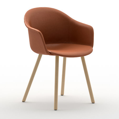 Sedia contemporanea - Máni Armshell 4WL - arrmet - da interno / in tessuto / in pelle