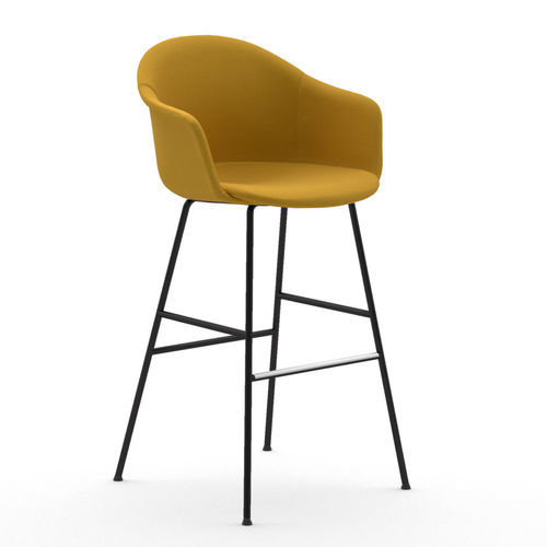 Sedia alta contemporanea - Máni Armshell ST-4L - arrmet - da interno / in tessuto / in pelle