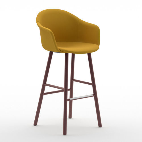 Sedia alta contemporanea - Máni Armshell ST-4WL - arrmet - da interno / in tessuto / in pelle