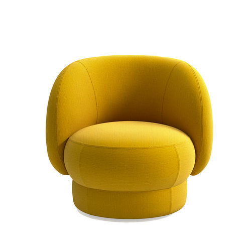 Poltrona design - Cèpe Lounger - arrmet - in tessuto / in legno / gialla