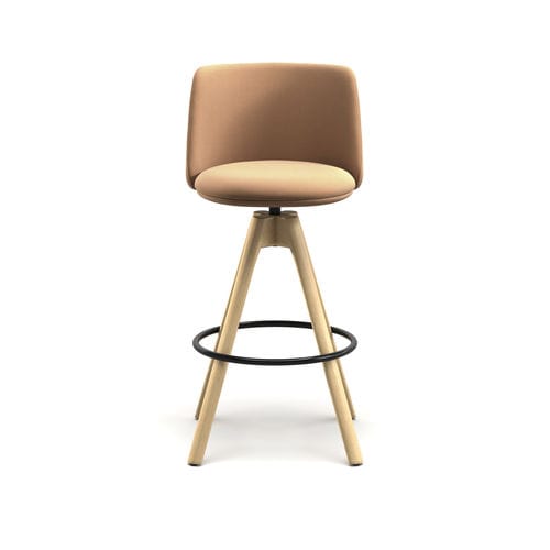 Sgabello da bar design scandinavo - Pure Belle ST SW - arrmet - in pelle / in tessuto / con supporto in frassino