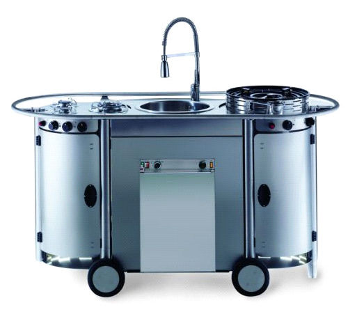 Cucina da esterno - BONGOS : TUS BG 001 LUX - Emme Group - in stile industriale / in acciaio inossidabile / con maniglia integrata