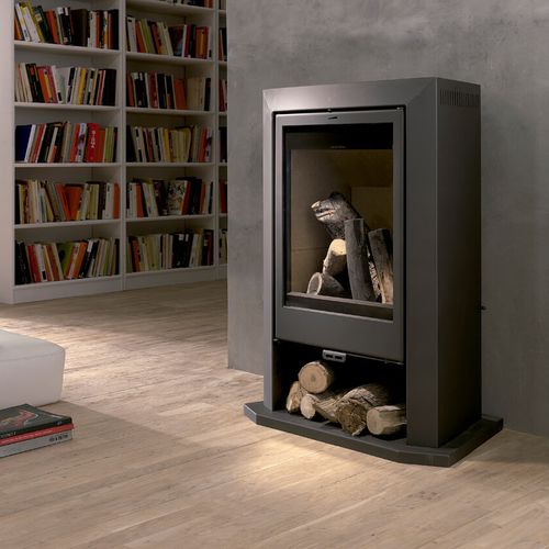 Stufa a legna - IRATI - Lacunza - 12 kW / contemporanea / in metallo