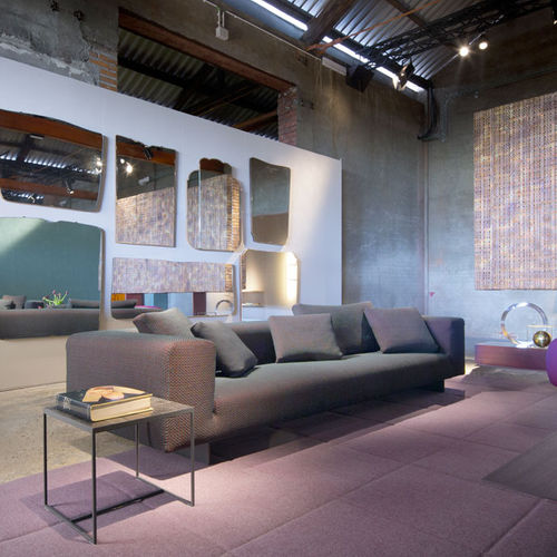 Divano contemporaneo - ATOLLO NEXT - PAOLA LENTI - in tessuto / 100% riciclabile / grigio