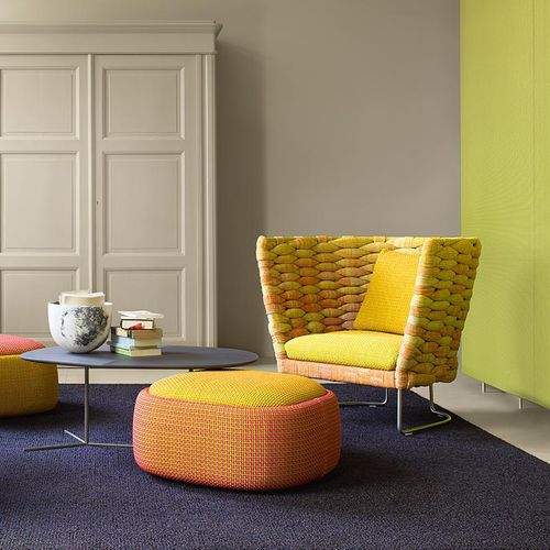 Poltrona contemporanea - AMI - PAOLA LENTI - in tessuto / in acciaio inossidabile / da giardino