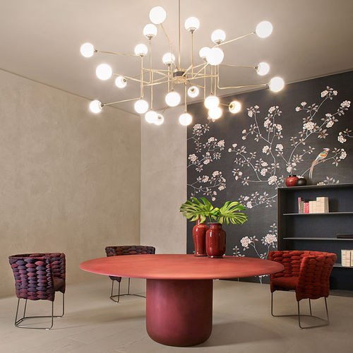 Tavolo contemporaneo - GON - PAOLA LENTI - in acciaio / in plastica / rotondo