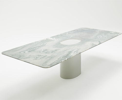 Tavolo da pranzo contemporaneo - TAOL - PAOLA LENTI - in acciaio / in marmo / rettangolare