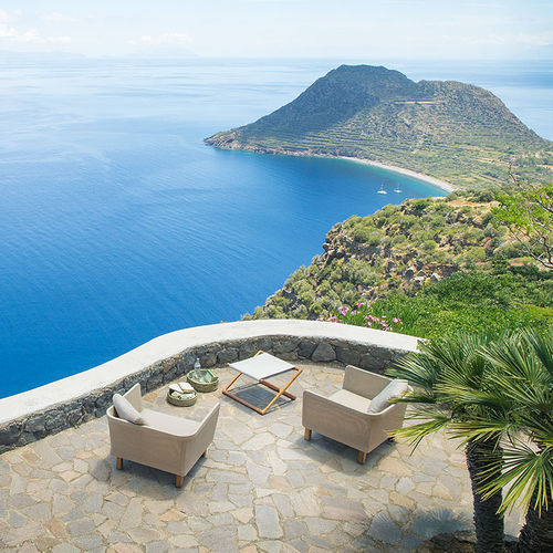 Poltrona contemporanea - SABI - PAOLA LENTI - in corda / in tessuto / in legno