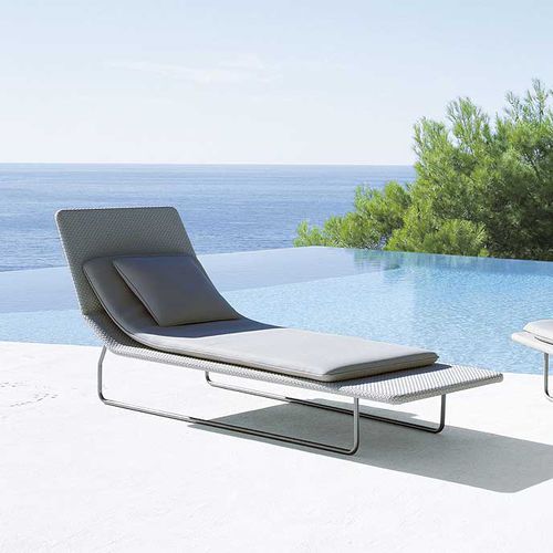 Lettino prendisole contemporaneo - SURF - PAOLA LENTI - in poliestere / in acciaio inossidabile / in acciaio
