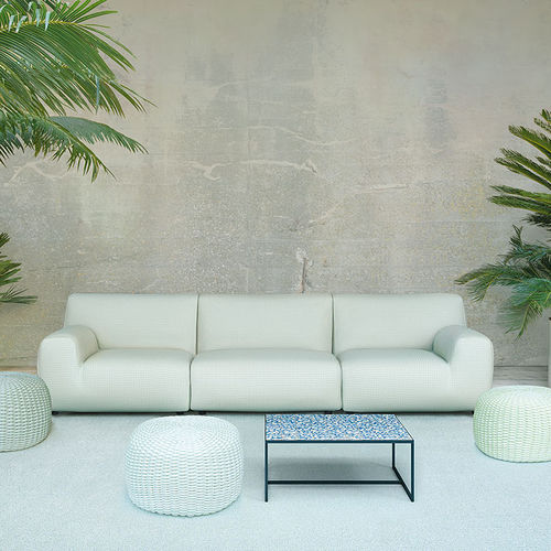 Tavolino basso contemporaneo - COCCI - PAOLA LENTI - in acciaio inossidabile / quadrato / per uso residenziale