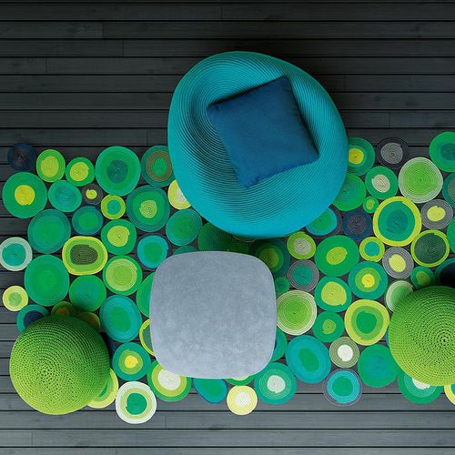 Tavolo d'appoggio contemporaneo - GIRO - PAOLA LENTI - in acciaio inossidabile / in pietra / in calcestruzzo