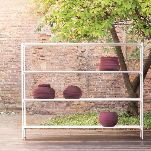 Scaffale contemporaneo - PLANO - PAOLA LENTI - in acciaio verniciato / in calcestruzzo / da giardino
