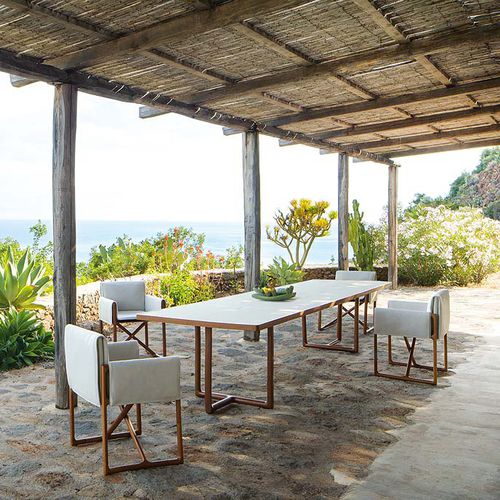 Tavolo contemporaneo - PORTOFINO - PAOLA LENTI - in wengé / in alluminio verniciato / rettangolare