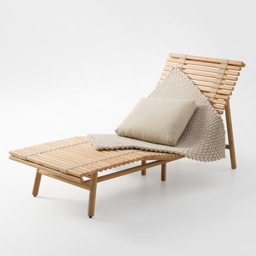 Chaise longue contemporanea - SHIBUI - PAOLA LENTI - in bambù / da esterno / con 4 gambe