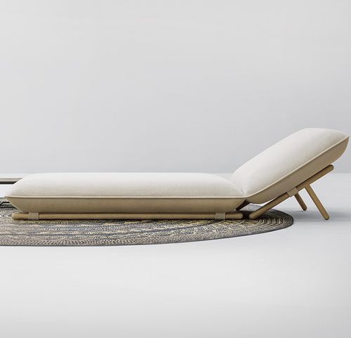 Chaise longue contemporanea - HIRO - PAOLA LENTI - in tessuto / in poliestere / in legno