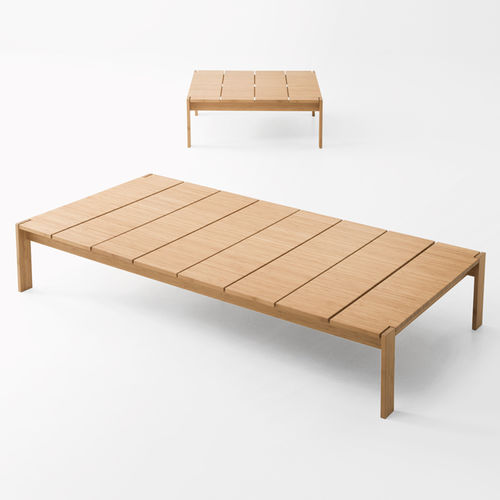 Tavolino basso contemporaneo - FREI - PAOLA LENTI - in bambù / con supporto in bambù / rettangolare