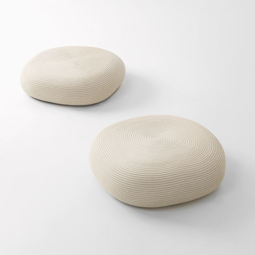 Pouf contemporaneo - OTTO - PAOLA LENTI - in lino / in canapa / tondo