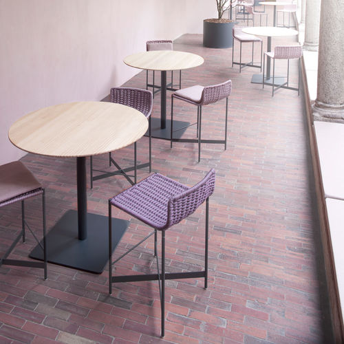 Tavolo alto contemporaneo - GIRO - PAOLA LENTI - in alluminio / rotondo / ad altezza regolabile