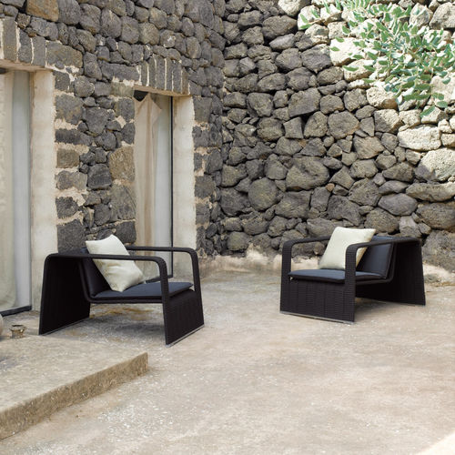 Poltrona contemporanea - FRAME - PAOLA LENTI - in corda / in alluminio / in acciaio inossidabile