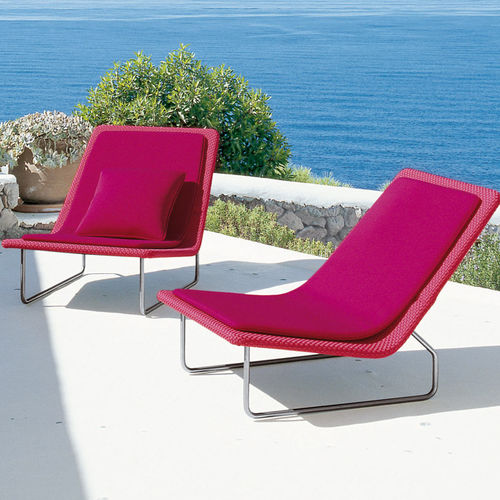Chauffeuse contemporanea - SAND - PAOLA LENTI - in corda / in tessuto / in acciaio inossidabile