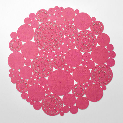 Tappeto contemporaneo - COSMO - PAOLA LENTI - a motivi / in fibre sintetiche / rotondo