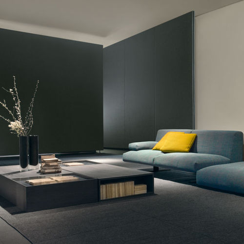Tavolino basso contemporaneo - EDEL - PAOLA LENTI - in legno / in vetro / rettangolare