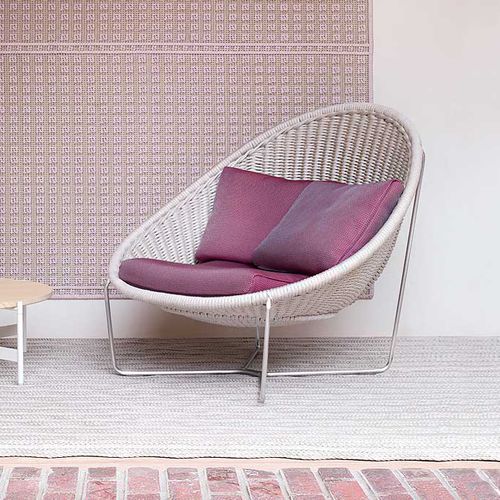 Poltrona contemporanea - NIDO  - PAOLA LENTI - in corda / in acciaio inossidabile / con cuscino rimovibile
