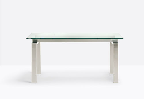 Tavolo contemporaneo - SPACE TS - PEDRALI - in vetro / in laminato / con supporto in acciaio inossidabile