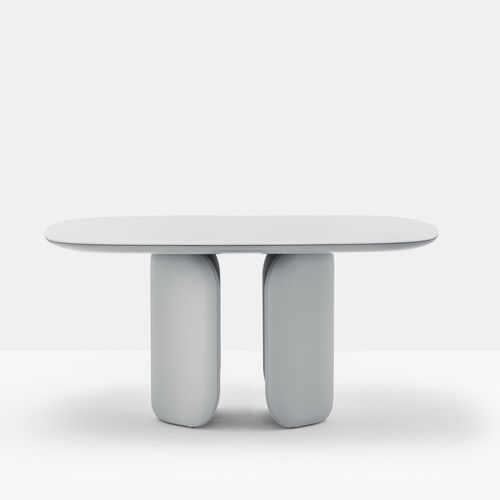 Tavolo contemporaneo - ELINOR ELN150x150 - PEDRALI - in laminato / in pelle / con supporto in MDF laccato