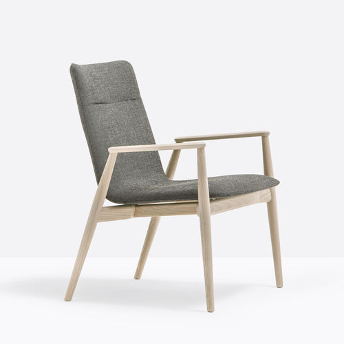 Poltrona contemporanea - MALMÖ 298 - PEDRALI - in tessuto / in frassino / grigia