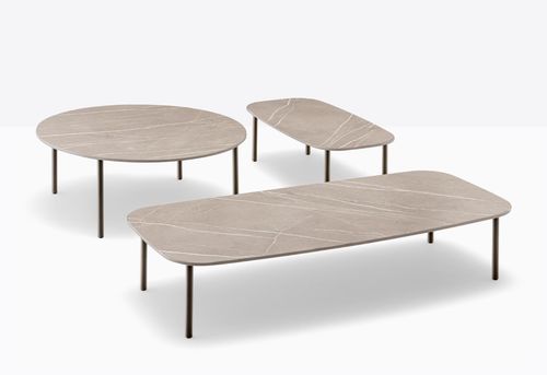 Tavolino basso contemporaneo - buddy - PEDRALI - in laminato / con supporto in alluminio / rettangolare