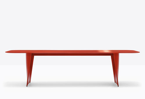 Tavolo contemporaneo - FRANK - PEDRALI - in MDF laccato / in vetro / in laminato