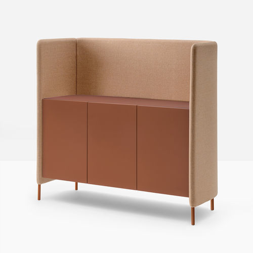 Credenza contemporanea - buddyhub BDM002/140 - PEDRALI - in alluminio / in pelle / in laminato
