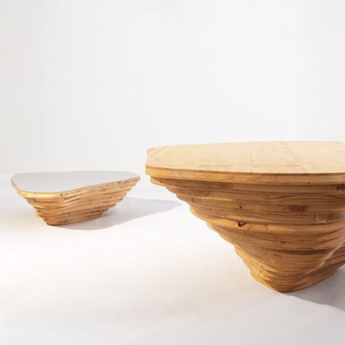 Tavolino basso design organico - LIVINGISLAND - SMARIN - in legno / modulare / professionale