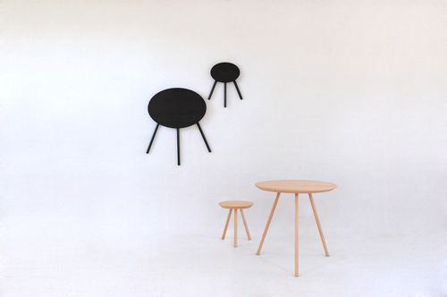 Sgabello contemporaneo - 2D - SMARIN - in legno / pieghevole / nero