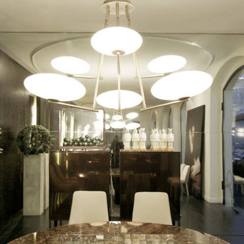 Lampadario contemporaneo - MAMÌ - PENTA - in vetro soffiato / in metallo / da 6 lampadine
