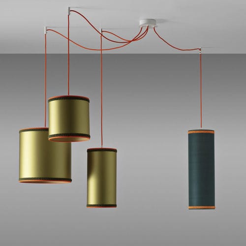 Lampada a sospensione - CLUB HOUSE - PENTA - in metallo / in seta / in raso