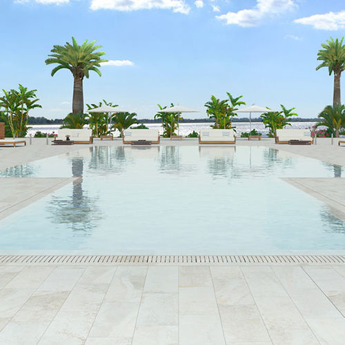 Piscina a straripamento - SYSTEMS S9 - Rosa Gres - prefabbricata / bordo integrato / idrofuga