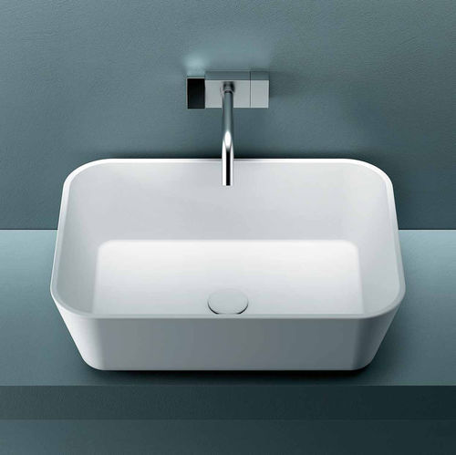 Lavabo da appoggio - TRAY 1 - PLANIT - in Corian® / rettangolare / senza foro
